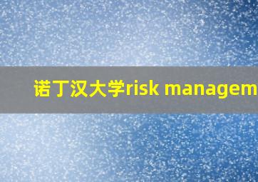 诺丁汉大学risk management